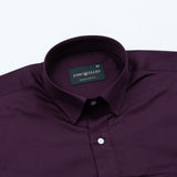 Linfro Purple Front Placket Plain Cotton Shirt