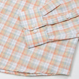 Strovic Orange Check Linen Shirt