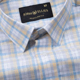 Strovic Blue Check Linen Shirt