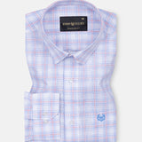 Strovic Powder Blue Check Linen Shirt