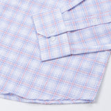 Strovic Powder Blue Check Linen Shirt