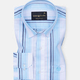 Bruce Blue With Black Stripe Linen Shirt