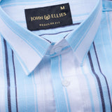 Bruce Blue With Black Stripe Linen Shirt