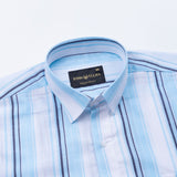 Bruce Blue With Black Stripe Linen Shirt