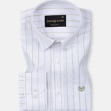 Flaen Green Strips Linen Shirt - John Ellies