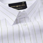Flaen Green Strips Linen Shirt - John Ellies