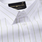 Flaen Green Strips Linen Shirt - John Ellies