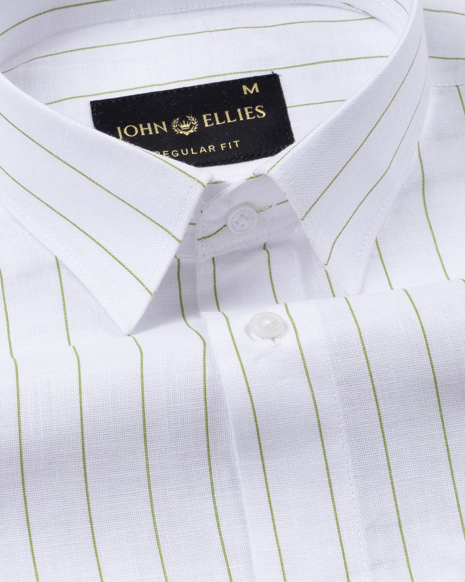 Flaen Green Strips Linen Shirt - John Ellies