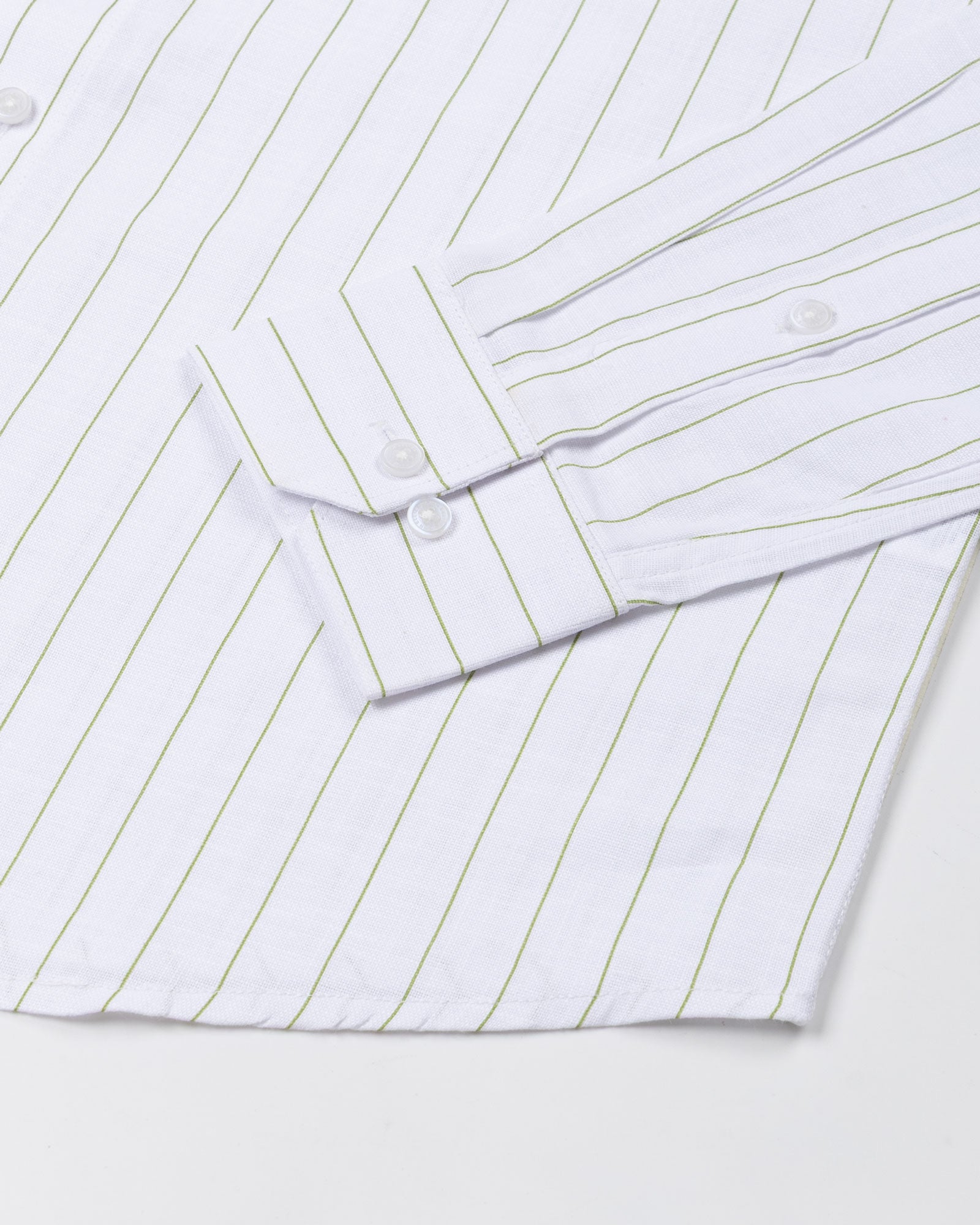 Flaen Green Strips Linen Shirt - John Ellies