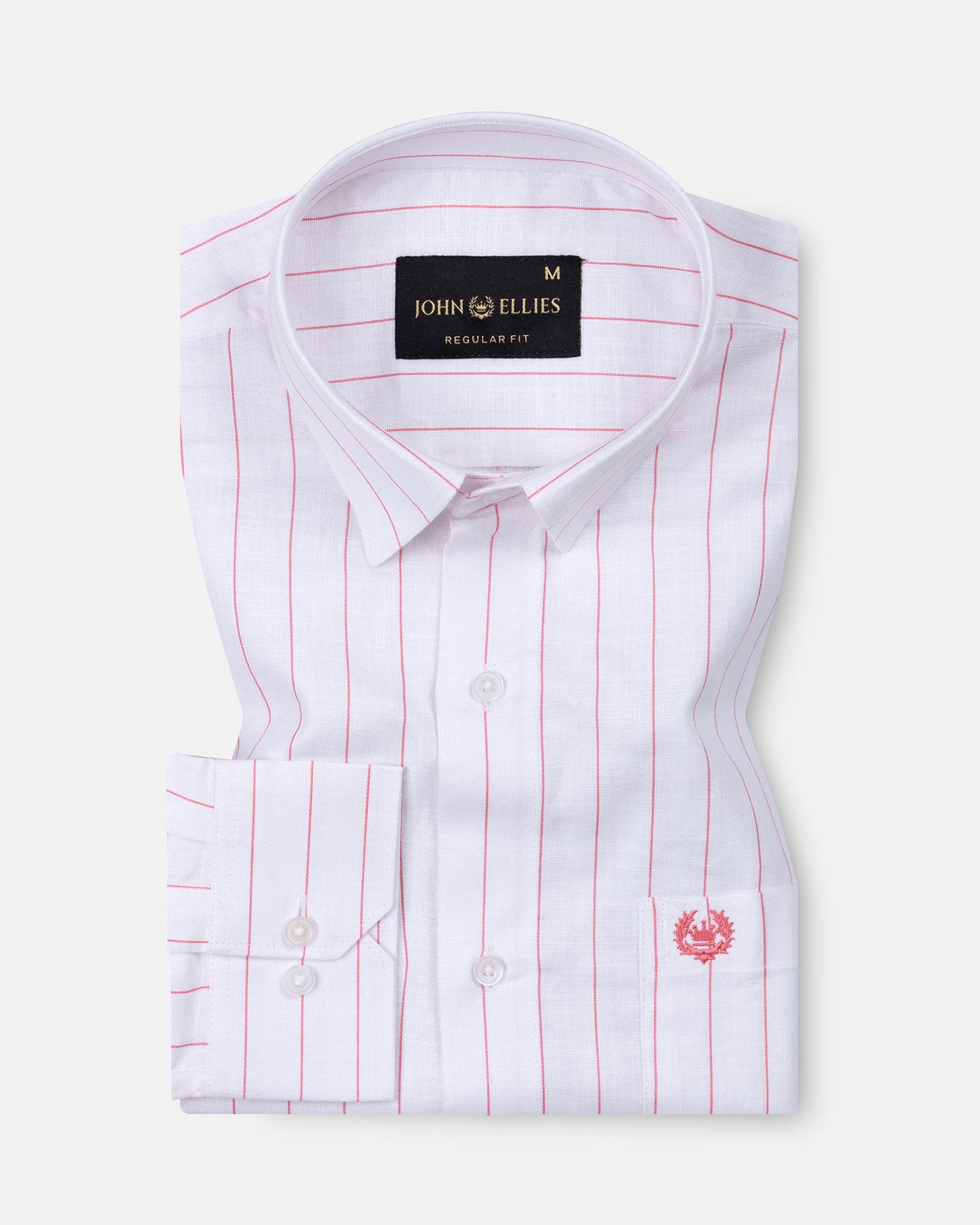 Flaen Pink Strips Linen Shirt - John Ellies