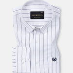 Flaen Navy Blue Strips Linen Shirt - John Ellies