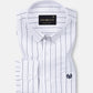 Flaen Navy Blue Strips Linen Shirt - John Ellies