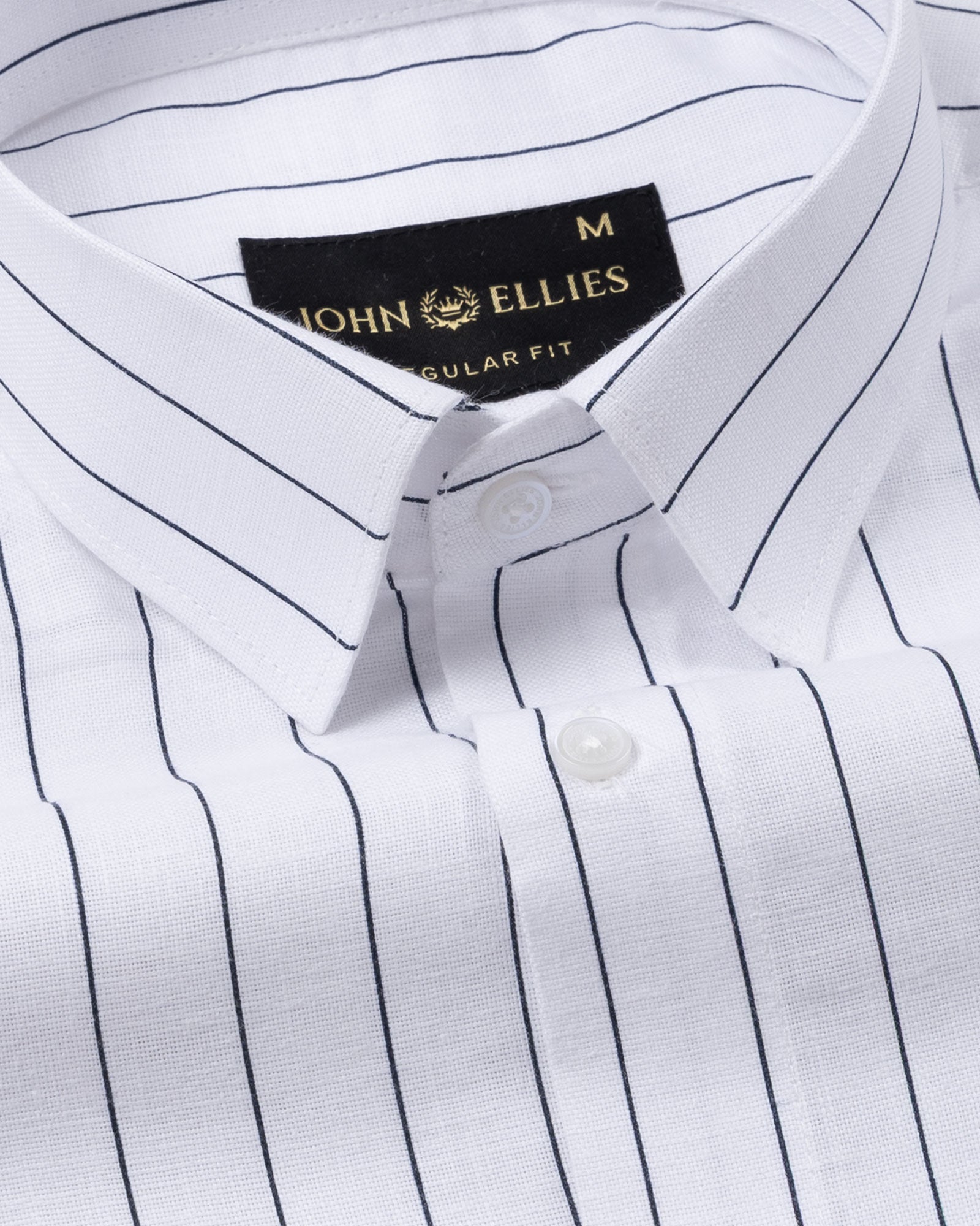 Flaen Navy Blue Strips Linen Shirt - John Ellies