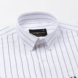 Flaen Navy Blue Strips Linen Shirt - John Ellies