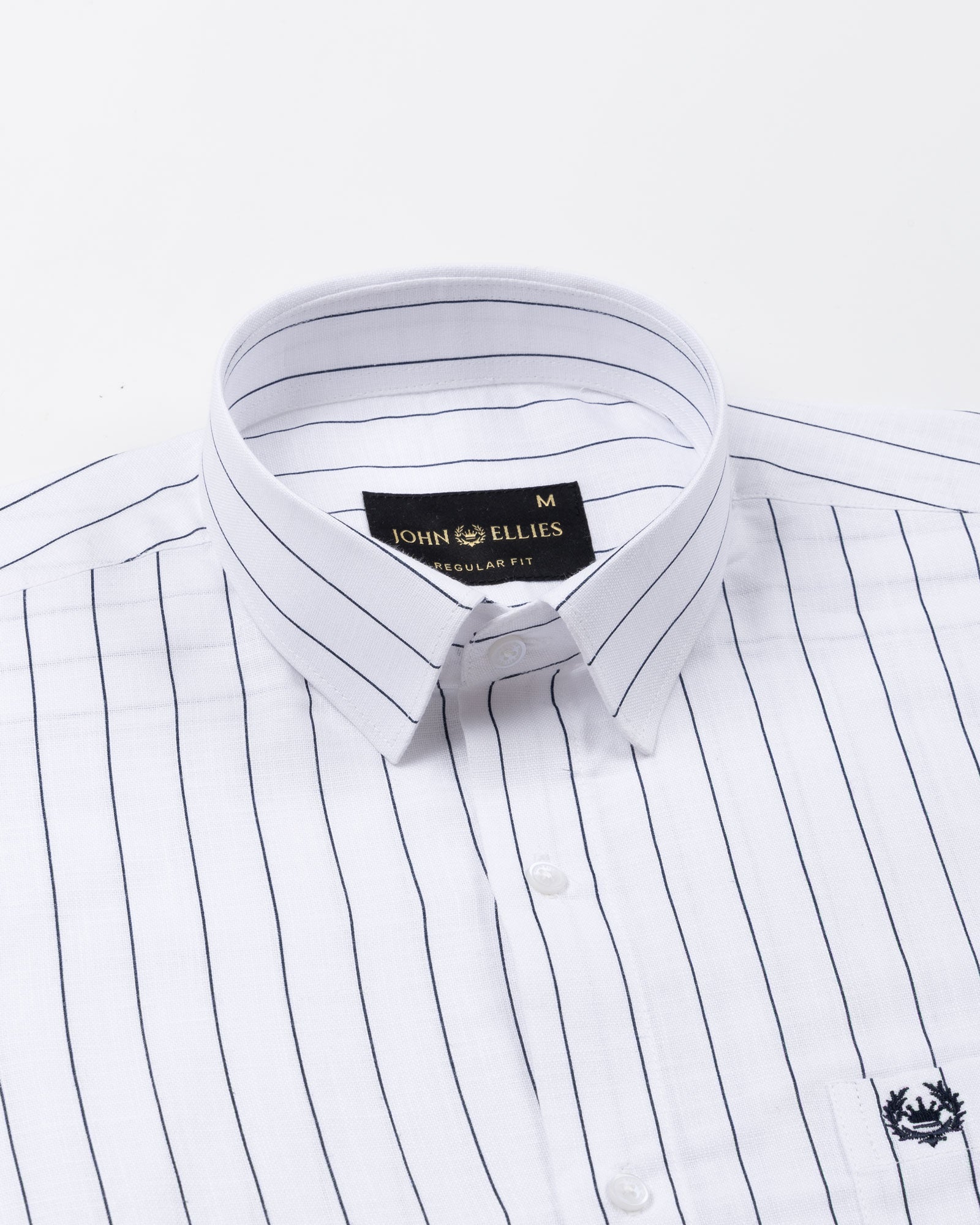 Flaen Navy Blue Strips Linen Shirt - John Ellies