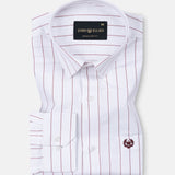 Flaen Maroon Strips Linen Shirt - John Ellies