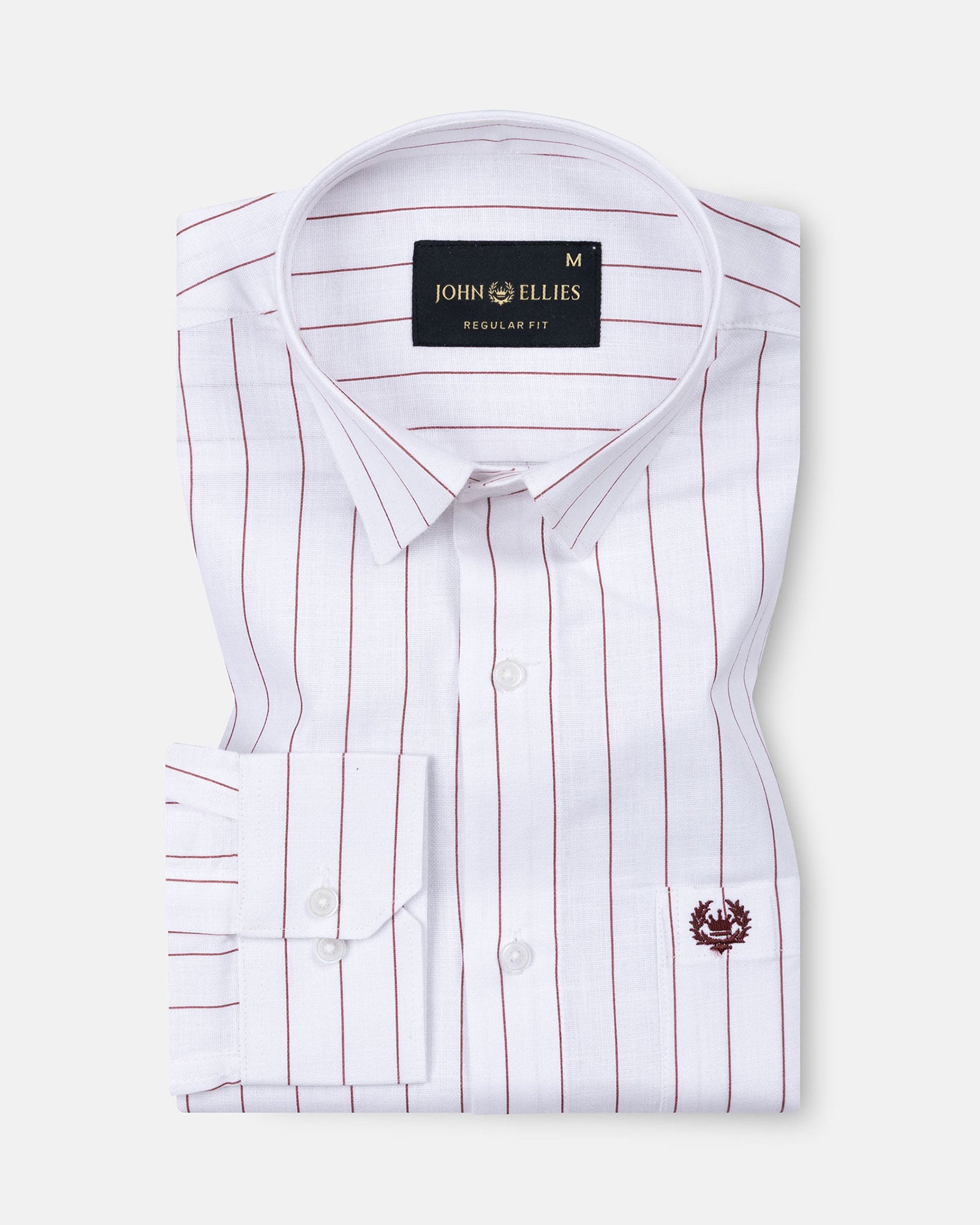 Flaen Maroon Strips Linen Shirt - John Ellies