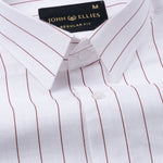 Flaen Maroon Strips Linen Shirt - John Ellies