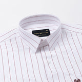 Flaen Maroon Strips Linen Shirt - John Ellies