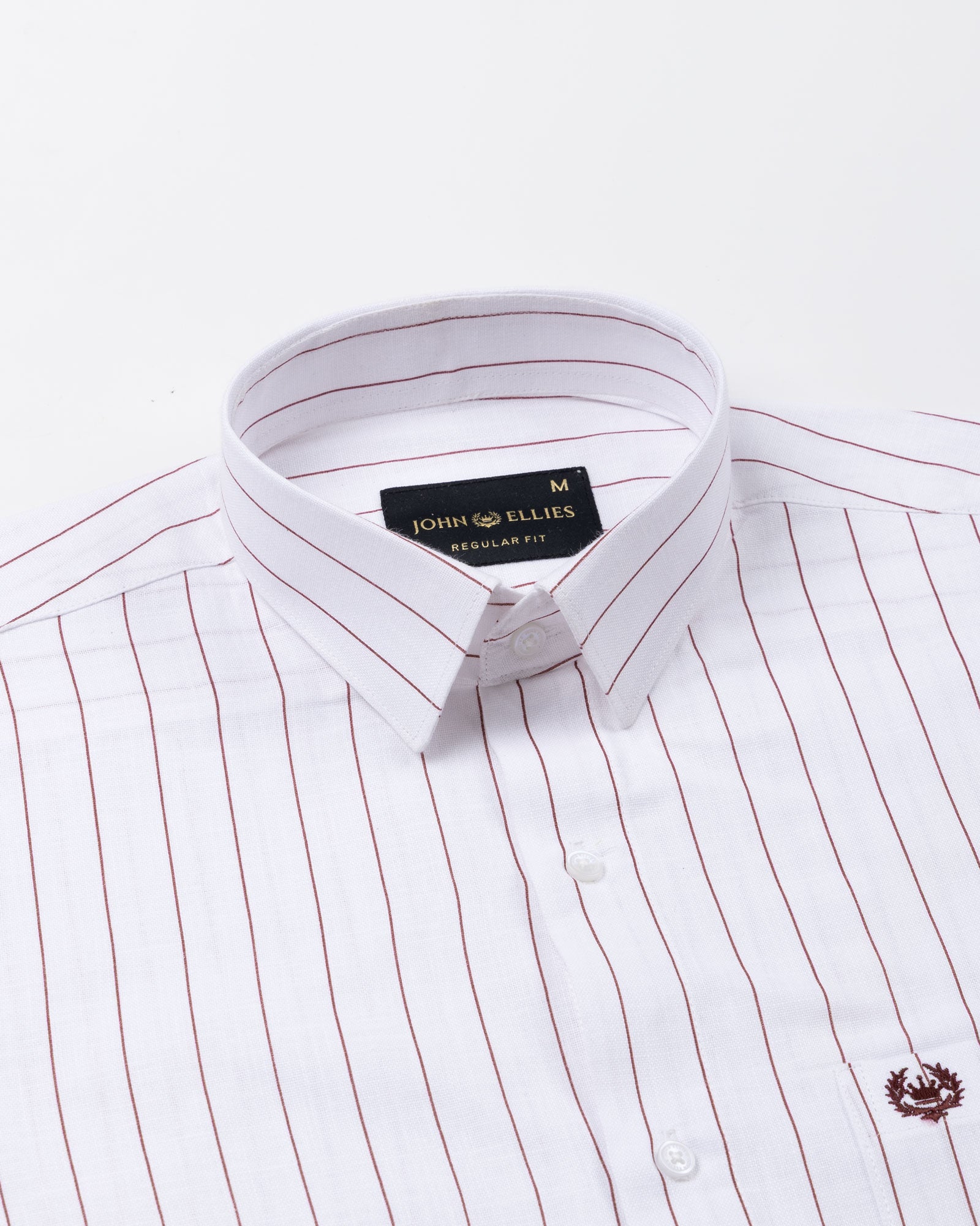Flaen Maroon Strips Linen Shirt - John Ellies