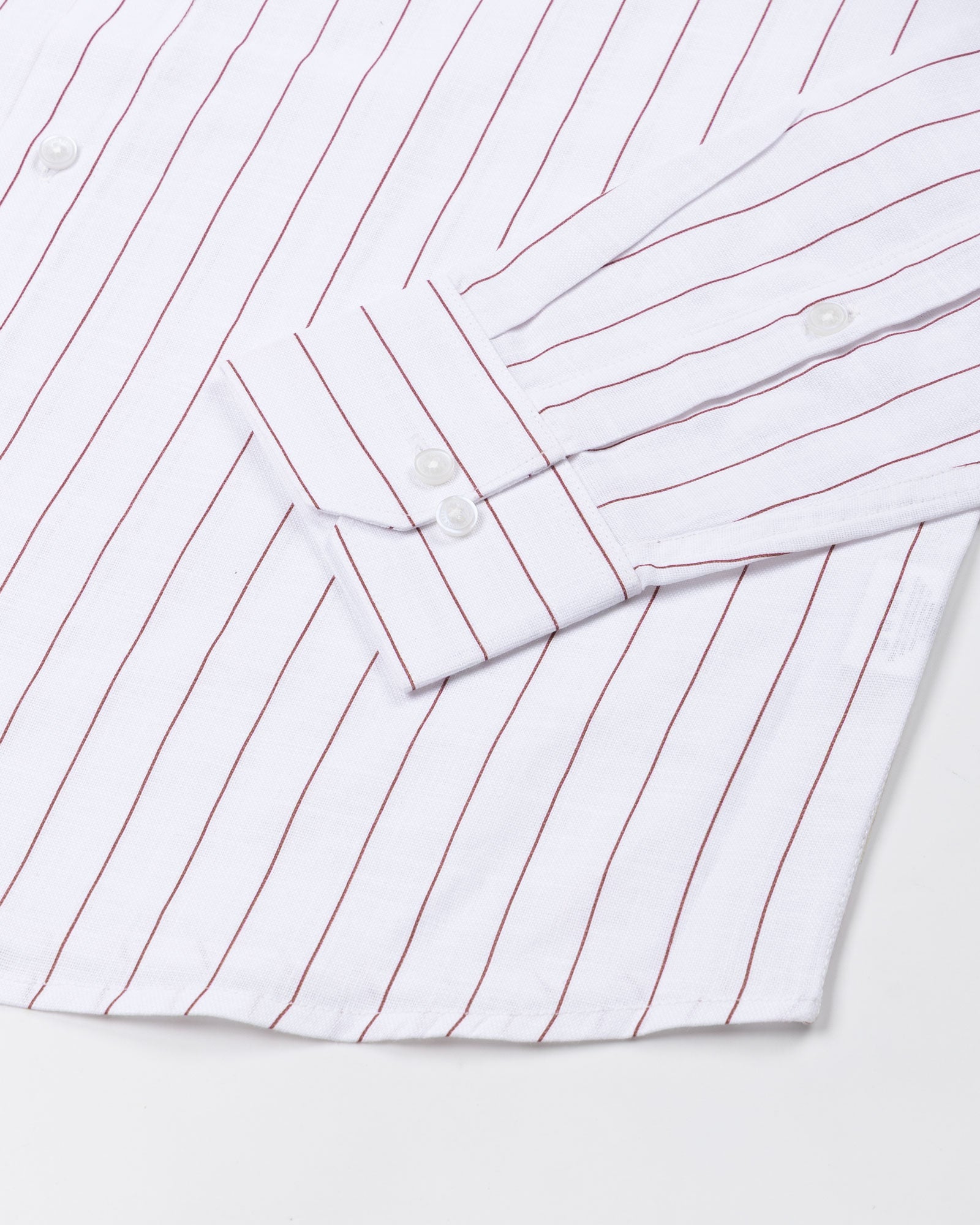Flaen Maroon Strips Linen Shirt - John Ellies