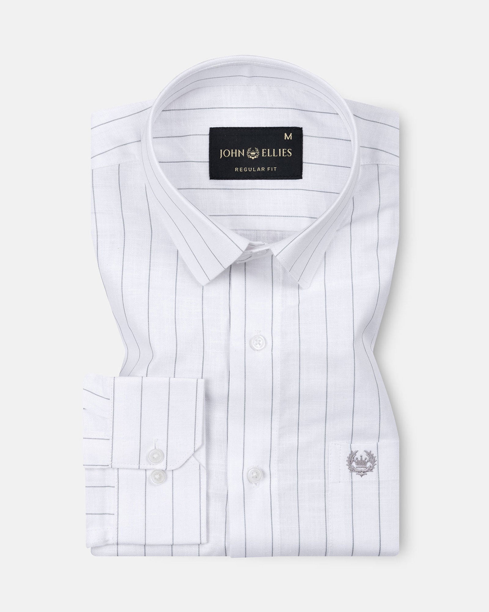 Flaen Grey Strips Linen Shirt - John Ellies