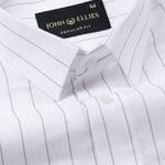 Flaen Grey Strips Linen Shirt - John Ellies