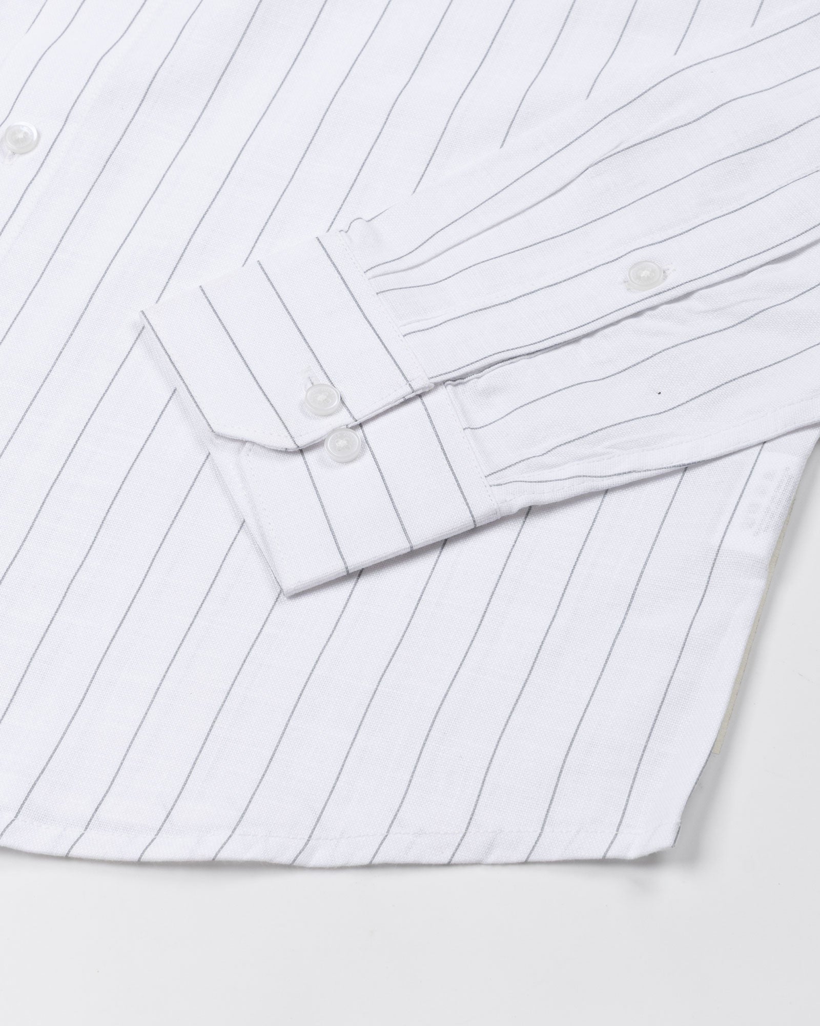 Flaen Grey Strips Linen Shirt - John Ellies