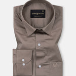 Ronwep Brown Plain Cotton Shirt - John Ellies