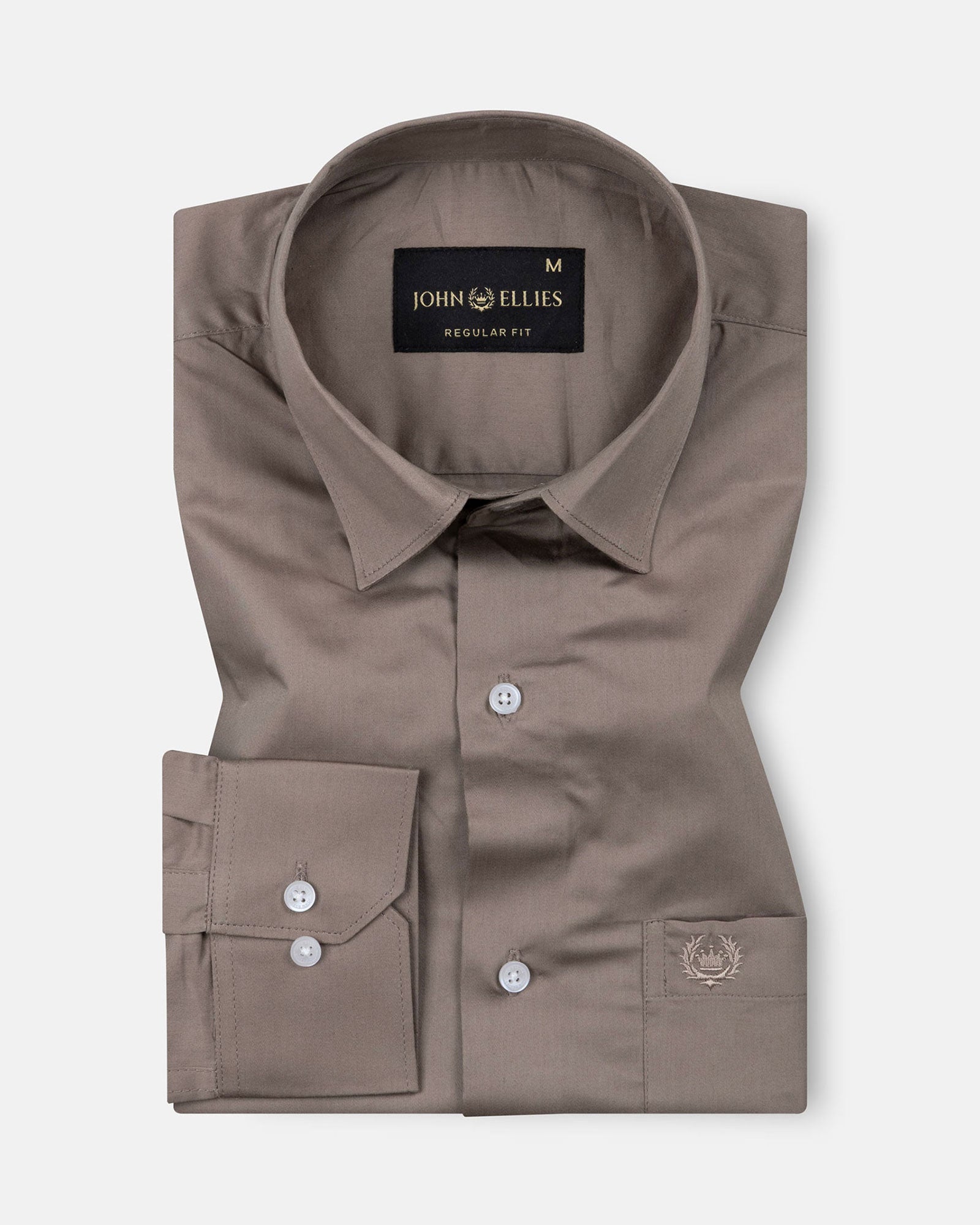 Ronwep Brown Plain Cotton Shirt - John Ellies