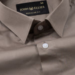 Ronwep Brown Plain Cotton Shirt - John Ellies