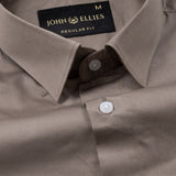 Ronwep Brown Plain Cotton Shirt - John Ellies