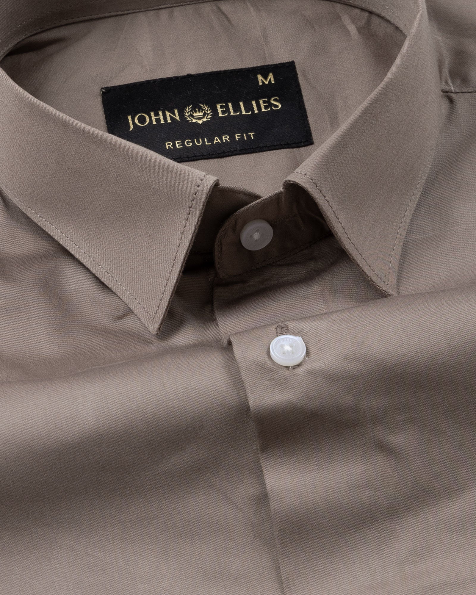 Ronwep Brown Plain Cotton Shirt - John Ellies