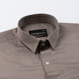 Ronwep Brown Plain Cotton Shirt - John Ellies