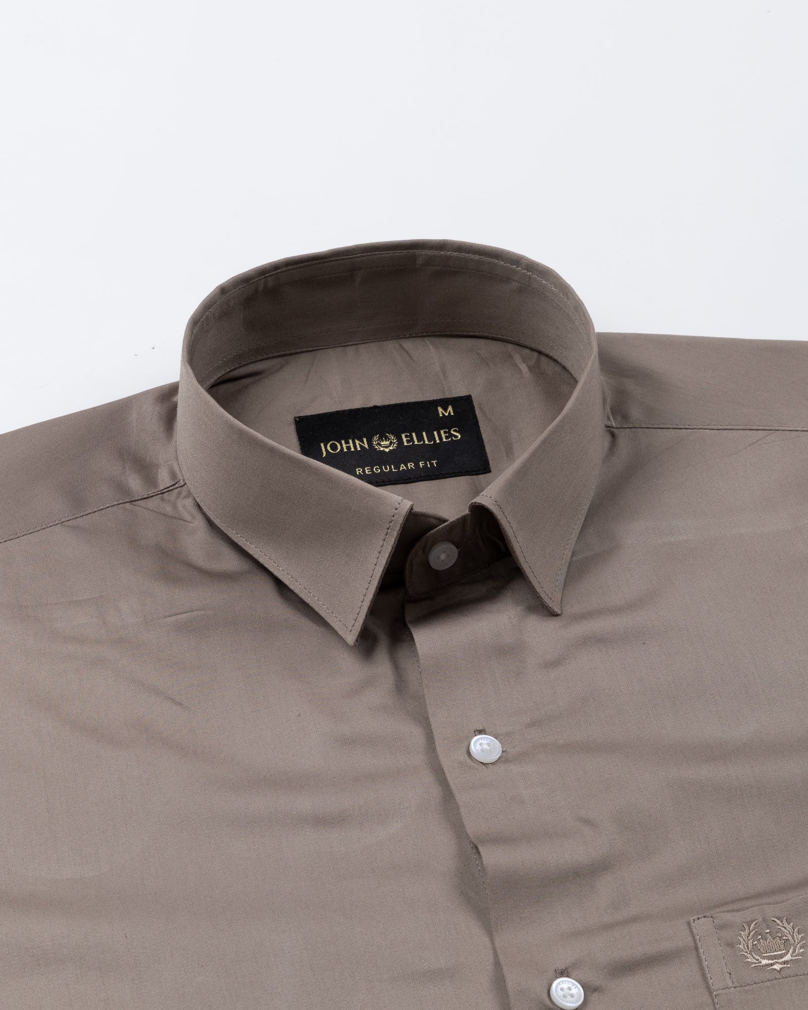 Ronwep Brown Plain Cotton Shirt - John Ellies