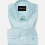 Ronwep Cyan Plain Cotton Shirt - John Ellies