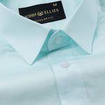 Ronwep Cyan Plain Cotton Shirt - John Ellies