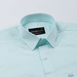 Ronwep Cyan Plain Cotton Shirt - John Ellies