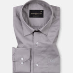 Ronwep Grey Plain Cotton Shirt - John Ellies