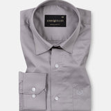 Ronwep Grey Plain Cotton Shirt - John Ellies