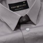 Ronwep Grey Plain Cotton Shirt - John Ellies