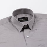 Ronwep Grey Plain Cotton Shirt - John Ellies