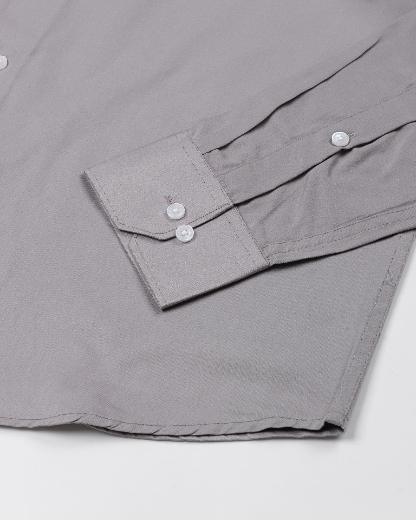 Ronwep Grey Plain Cotton Shirt - John Ellies