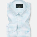 Quens Cyan Check Textured Shirt - John Ellies