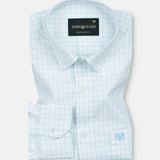Quens Cyan Check Textured Shirt - John Ellies