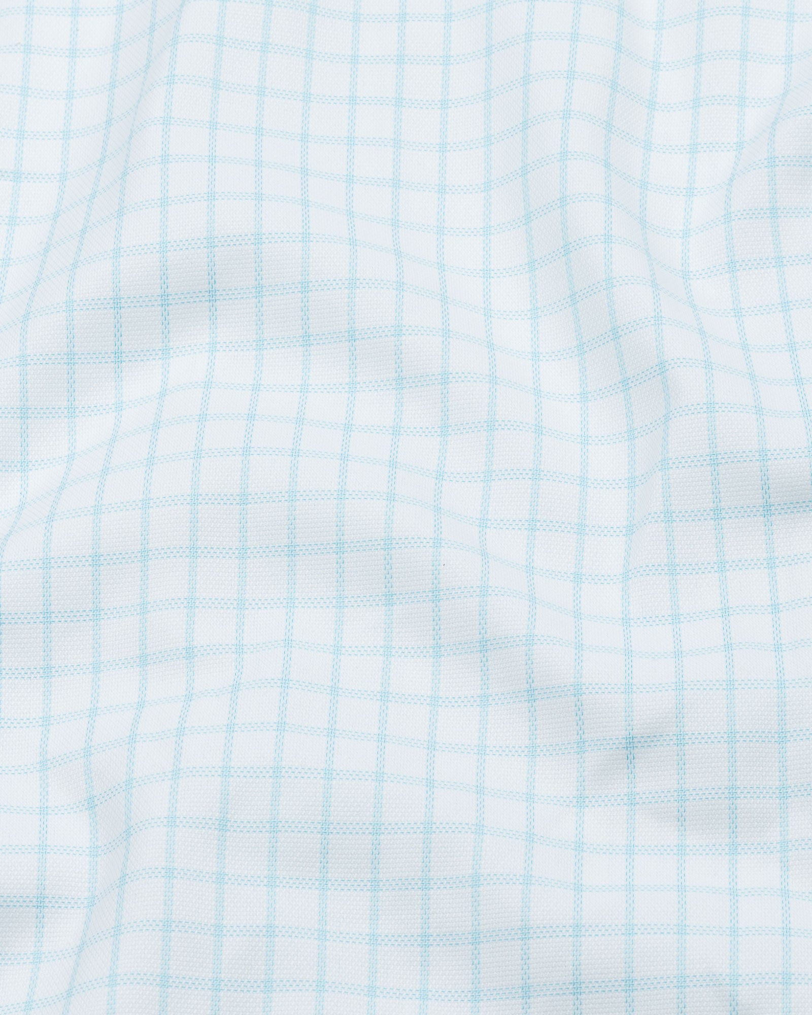 Quens Cyan Check Textured Shirt - John Ellies