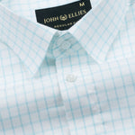 Quens Cyan Check Textured Shirt - John Ellies