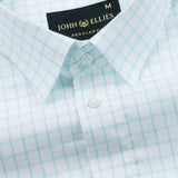 Quens Cyan Check Textured Shirt - John Ellies
