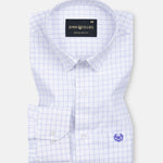 Quens Navy Blue Check Textured Shirt - John Ellies