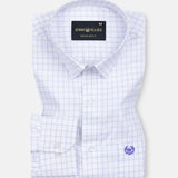 Quens Navy Blue Check Textured Shirt - John Ellies